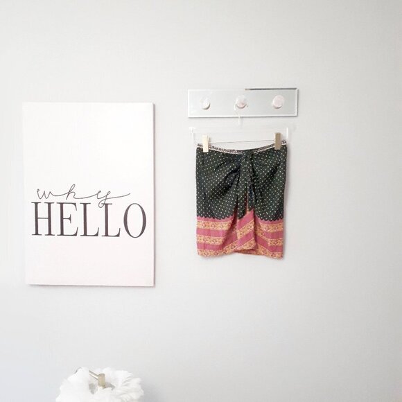 NWOT Zara multicolour dual print boho-inspired mini skirt w/ trim accent, XS - Picture 13 of 16